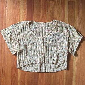Women's yellow speckled Knit Top